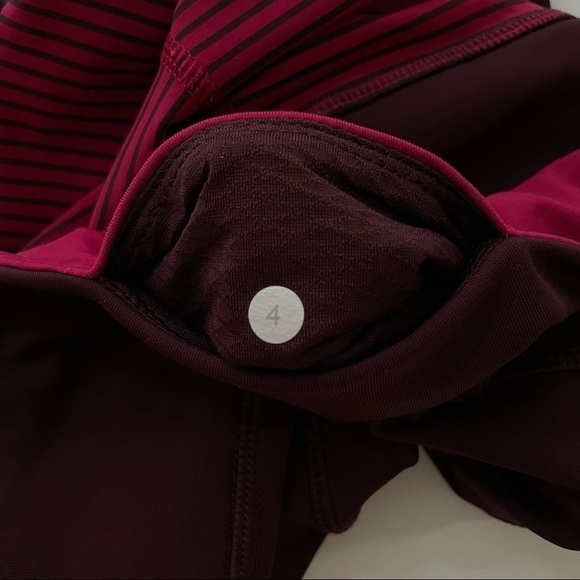 ❤️ LULULEMON 4 Red Cropped Leggings B11 - Picture 3 of 8